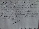 Batalla de Bailn. Firma del General Castaos. Casa de Postas - Villanueva de la Reina