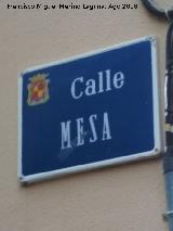 Calle Mesa. Placa