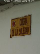 Cuesta de la Soledad. Placa