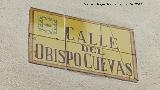 Calle Obispo Cuevas. Placa