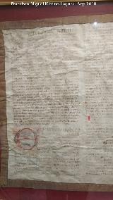 Baslica de San Ildefonso. Documento Notarial del Descenso de la Virgen. Reproduccin del acta notarial. Casa de la Virgen de la Capilla