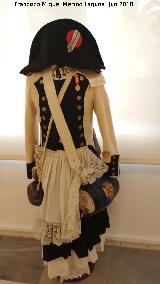 Historia de Jan. Guerra de la Independencia. Uniforme de cantinera. Rgto de Infantera de lnea Jan 1808. Exposicin Palacio de Villardompardo - Jan