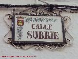 Calle Subrie. Placa