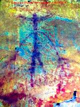 Pinturas rupestres del Arroyo de Martn Prez I. Tratada con Dstretch