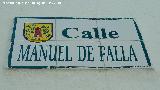 Calle Manuel de Falla. Placa