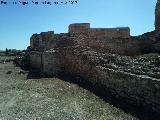 Calatrava la Vieja. Muralla de la Medina. Zona norte en su junta con el alczar