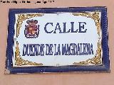 Calle Duende de la Magdalena. Placa