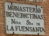 Santuario de la Fuensanta. Placa