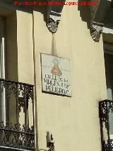 Calle Virgen de los Peligros. Placa