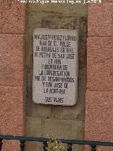 1845. Placa del Monumento a Madre Petra de San Jos - Valle de Abdalajs