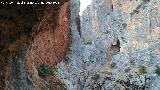 Pinturas rupestres del Matojo. Vista de la Cueva de las Palomas