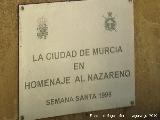 Monumento al Nazareno. Placa