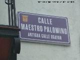 Calle Maestro Palomino. Placa