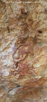 Pinturas rupestres Abrigo Este de las Pe�as de Castro IV. Restos de pintura rupestre