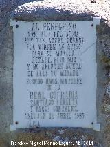 Monumento al Peregrino. Placa