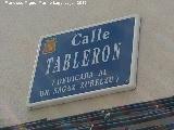 Calle Tablern. Placa