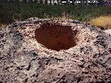 Oppidum del Cerro de la Cruz. Chimenea del horno reconstruido