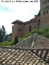 Alhambra. Torre del Peinador de la Reina. Desde la Casa de Castril