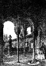 Generalife. Patio de la Acequia. Dibujo de F. J. Parcerisa 1850