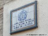 Palacio de los Coello de Portugal. Placa