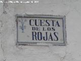 Cuesta de los Rojas. Placa