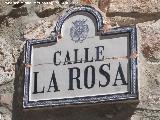 Calle La Rosa. Placa