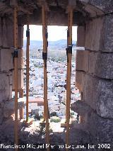 Castillo de los Duques de Alburquerque. Huelma desde la ventana superior de la fachada