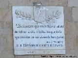 Miguel de Cervantes Saavedra. Placa del III centenario de la muerte de Cervantes. Universidad de Salamanca