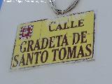 Calle Gradeta de Santo Toms. Placa