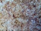 Pinturas rupestres del Pecho de la Fuente II. Panel de la izquierda sobre el agujero