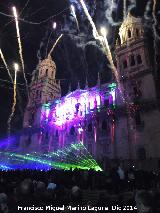 Catedral de Jan. Fachada. Espectculo de luz y fuegos artificiales