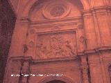 Catedral de Jan. Fachada Sur Interior. Relieve del Nacimiento sobre el vestbulo de la Sacristia