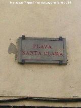 Plaza de Santa Clara. Placa