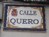 Calle Quero. Placa