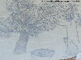 Higuera - Ficus carica. Dibujo de la recoleccin de la higuera. Castillo de Jimena