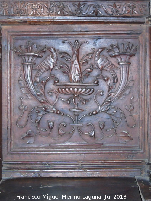 Catedral de Jan. Coro. Armario de la Epstola - Catedral de Jan. Coro. Armario de la Epstola. Relieve sobre el arcn