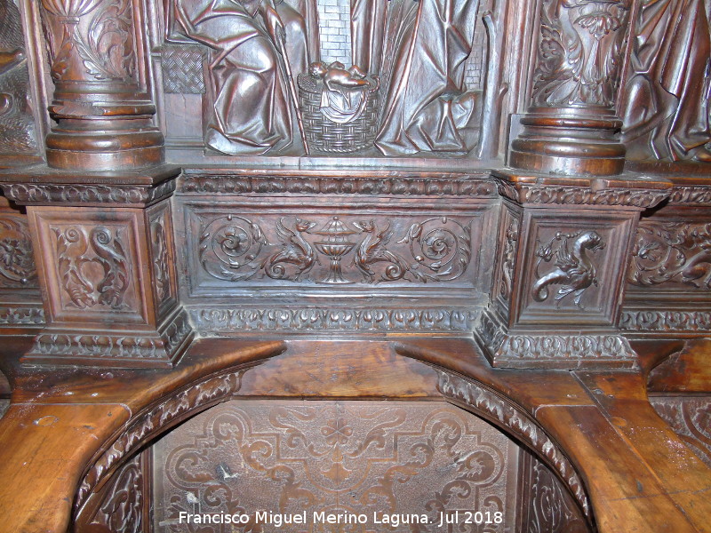 Catedral de Jan. Coro. Nacimiento de Jess - Catedral de Jan. Coro. Nacimiento de Jess. Relieve entre el asiento y el relieve principal