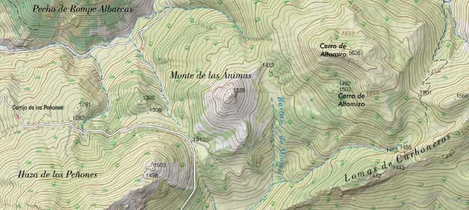 Monte de las nimas - Monte de las nimas. Mapa