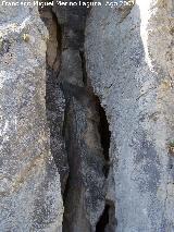 Grieta del antiguo aprisco. Salida afuera del aprisco