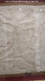 Baslica de San Ildefonso. Documento Notarial del Descenso de la Virgen. Reproduccin del acta notarial. Casa de la Virgen de la Capilla