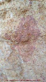 Pinturas rupestres y petroglifos Cueva del Clarillo. Mano inclinada