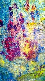 Pinturas rupestres y petroglifos Cueva del Clarillo. Tratada con Dstretch