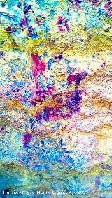 Pinturas rupestres y petroglifos Cueva del Clarillo. Tratada con Dstretch