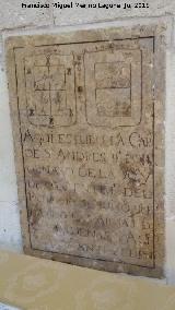 Catedral de Santa Mara. Capilla Mayor. Placa de la parte de la Girola