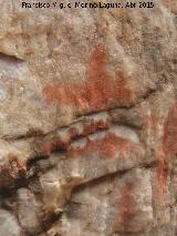 Antropomorfo superior izquierdo Pinturas rupestres de las Vacas del Retamoso III Grupo IV. Antropomorfo superior izquierdo