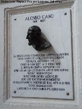 Placa en la Catedral de Granada Alonso Cano. Placa en la Catedral de Granada